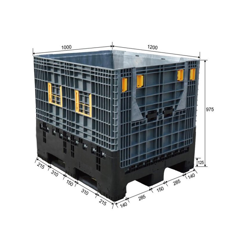 ENL-1210B Foldable Pallet Box | 800L 1200×1000 HDPE/PP