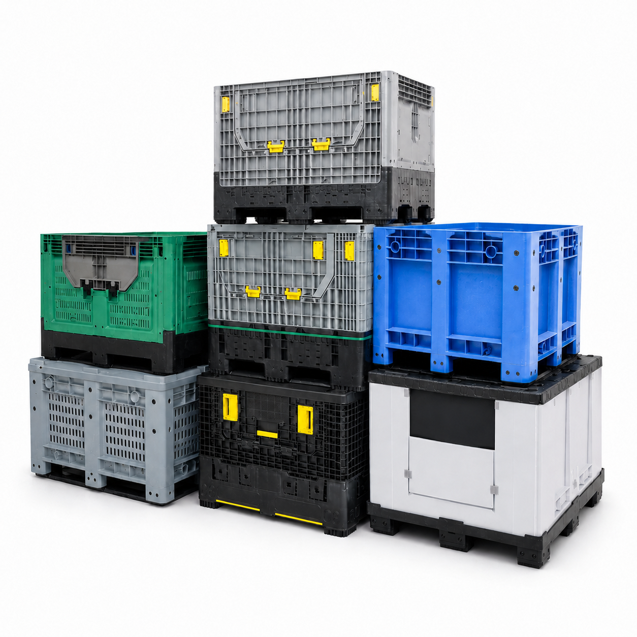 Plastic pallet box for bulk storage and logistics